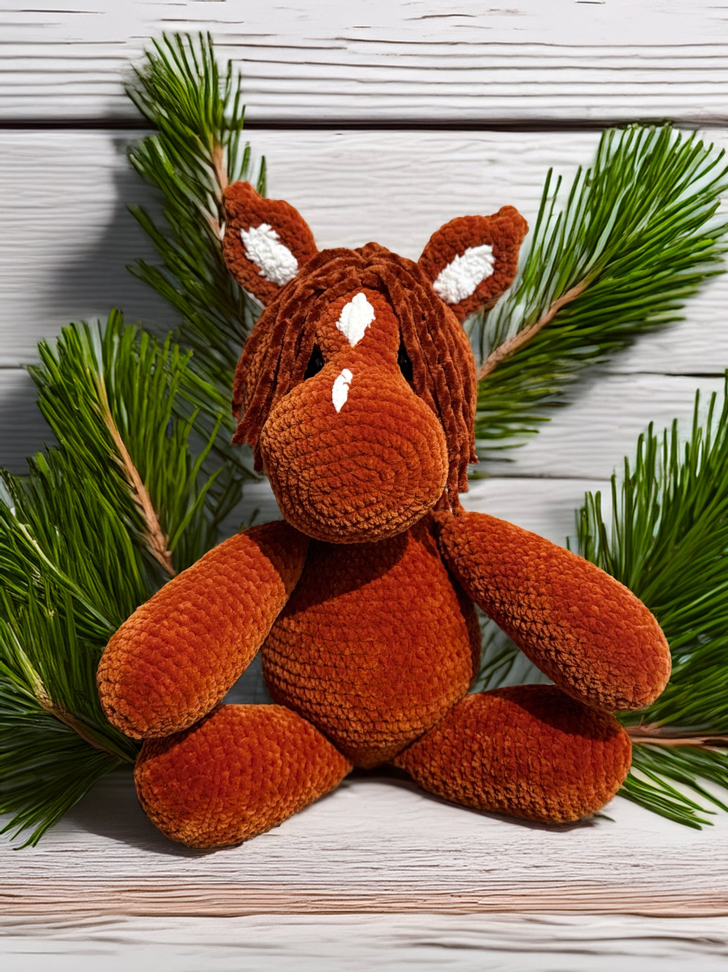 Customizable Crochet Pony - Chestnut