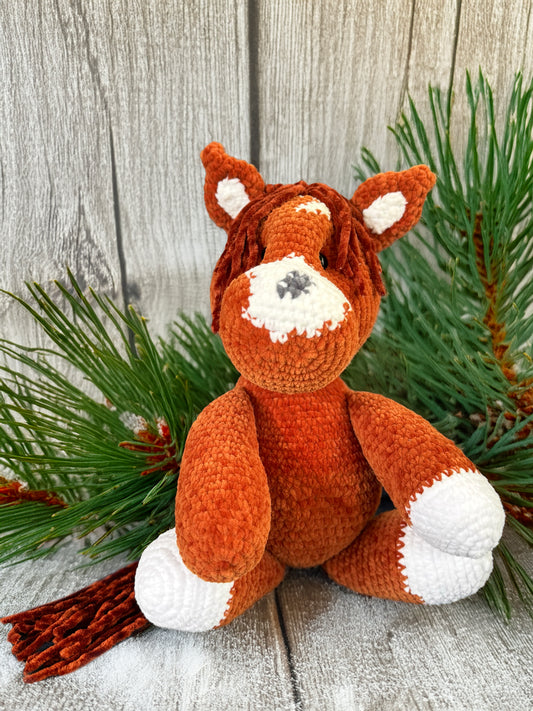 Customizable Crochet Horse - Chestnut